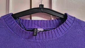 Cute Purple Knit Sweater