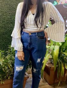 Striped Top-Down Neck