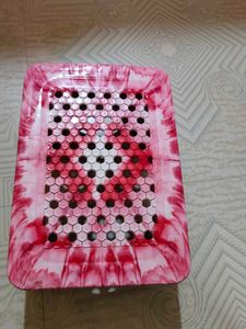 Red &amp; White Bath Mat