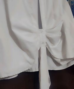 White Top Blue Floral Print Sleeves For 42 Bust