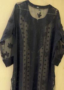 Black Heavy Work Chikankari Georgette Kurta| new