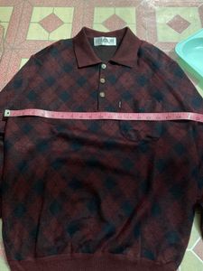 Burgundy Plaid Sweater