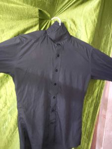 Black Button-Down Shirt And Jeans Combo