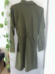 Olive Green Utility Shirt Dress – Size M