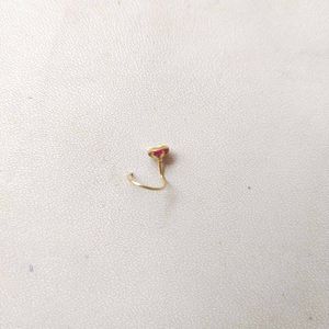 18K Pure Gold Pink Dimond Nose Pin 1 Piece