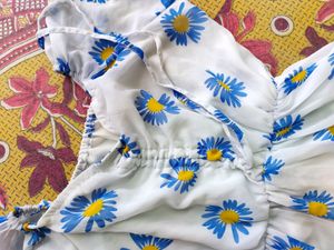 Daisy Print Tiered Mini Dress