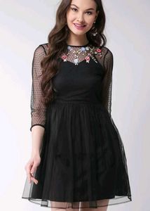 Black Floral design Dress