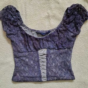 Y2K Vintage Gothic Lace Corset Top
