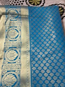 Aqua Blue Silk Saree