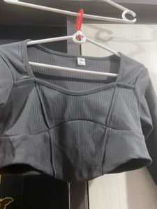 H&amp;M Corset Top With Full Sleeves