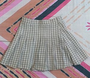 Plaid skirt For Women With Division Inside