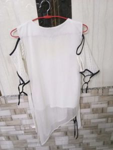 Stylish White Cut-Out Top