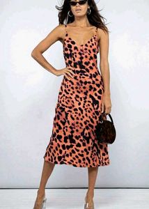Leopard Print Slip Midi Dress