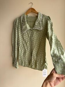 Green Floral Blouse
