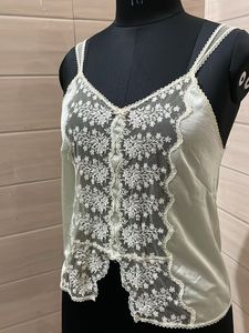 Pintresty Y2K Lace Trim Cami Top