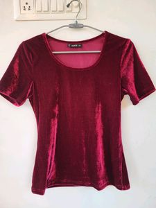 Shein Wine Velvet Top/ Small