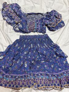 Floral Print Two-Piece Skirt Set