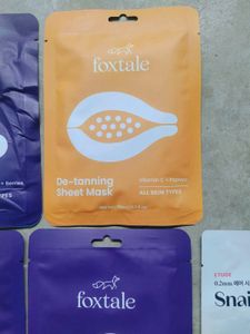 Pack Of 7 ❤️ Korean Sheet Masks and Foxtale Sheets