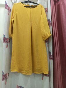 Mustard Yellow Midi Dress/Kurta
