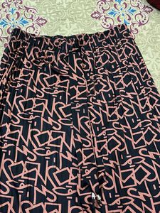 Patterned Wide Leg Pants