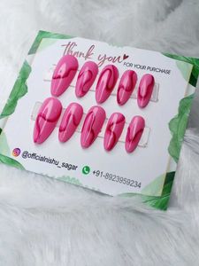 Pink Swirl Press-On Nails