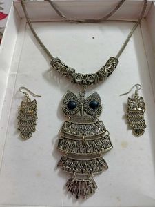 Owl Necklace &amp; Earring Set