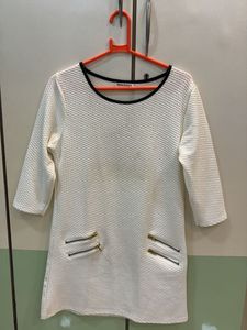 White Textured Mini Dress - not transperant