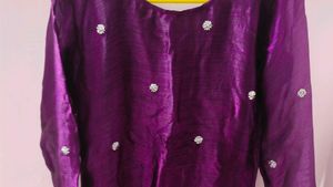purple festive wear kurti