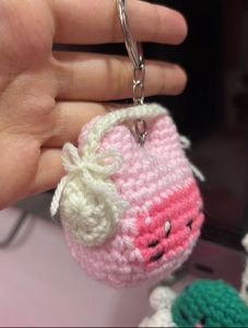 Crochet Kitty With Headphones Keychain!!