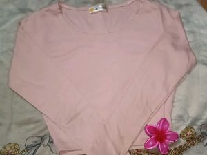 Long Sleeved Cropped Pink Top