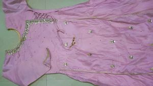 Festival special pink gown with dupatta