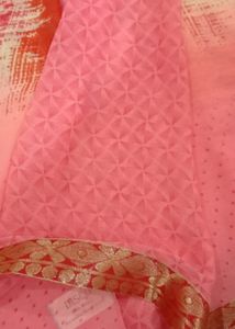 New Pink Printed Saree