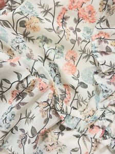 Floral Print Ruffle tie crop top/ cardigan