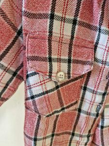 Pink Plaid Cropped Flannel