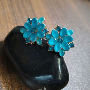 Floral Blue Earrings