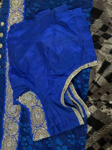 Elegant Blue Floral Saree