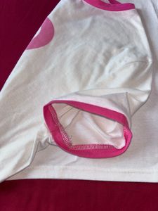 Shein Cute White &amp; Pink Tshirt