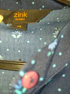 Blue Floral Print Top