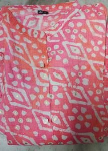 Chanderi Pink Printed Dress