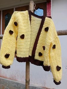 ‼️Price Drop ‼️Crochet 🧶 Cardigan With Hearts ❤️