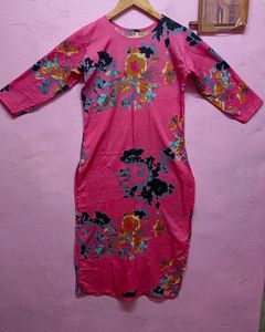 Pink Printed Kurtas(Women's)