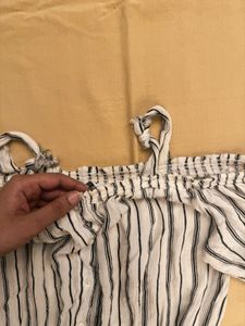 Striped Cold Shoulder Top