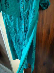 Green Printed Kurta Dress