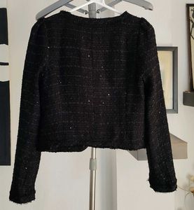 Korean Sequines Crop Tweed Jacket/ Blazer