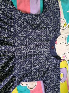 Navy Patterned Dress