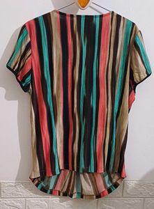 Striped V-Neck Top