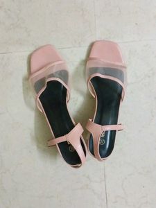 Pink T-Strap Sandals