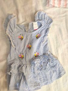 Combo Of Cute Baby Girl Dress And 2 Tops 1 Jaens