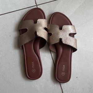 Copper Glittery Shimmer Flats