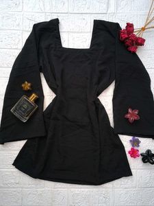 Corset Back Black Kurti 🖤